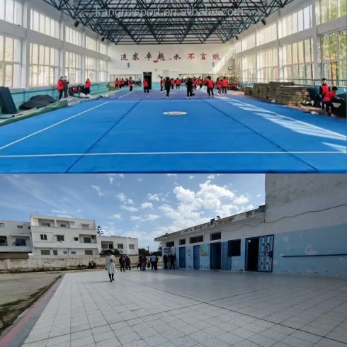 Salle de sport au lycée dar chaâbane (2000 élèves)